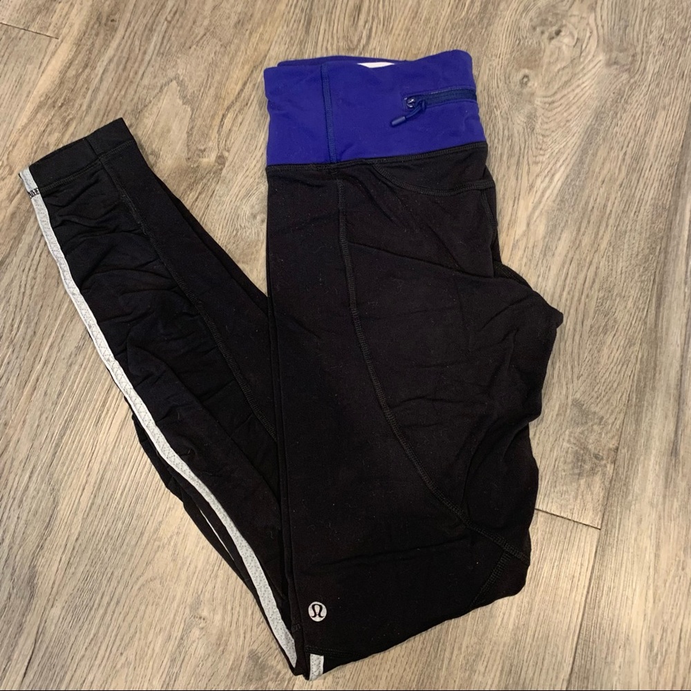 Lululemon Athletica Women’s 6 running Tight black purple blue reflective pant